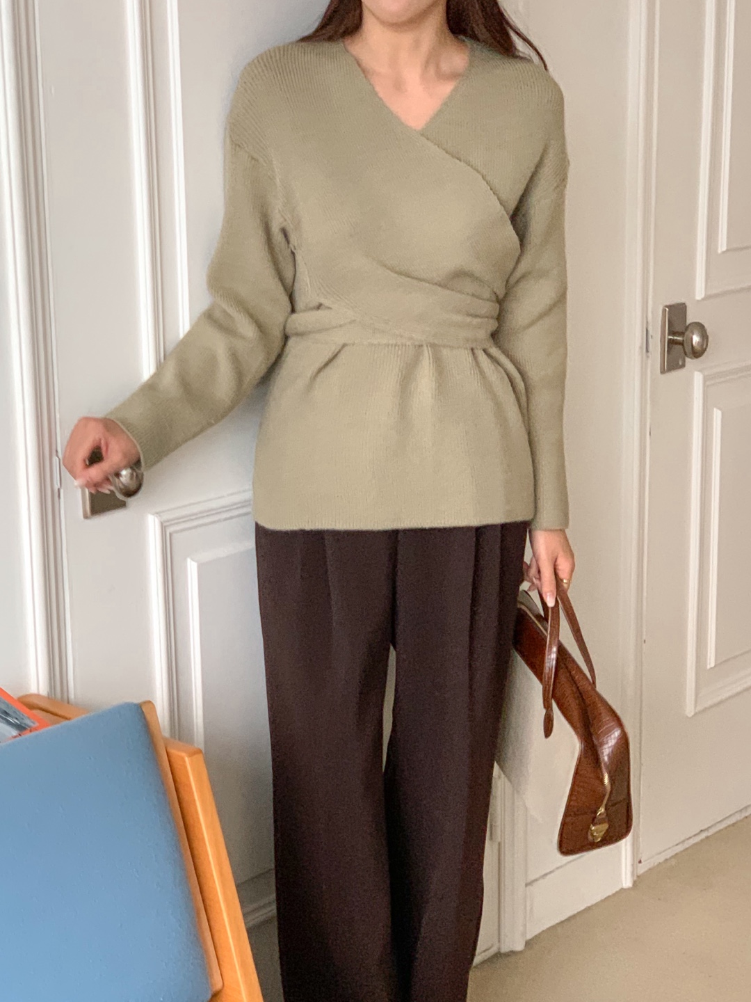 [ZEROG] robe knit blouses _ Olive